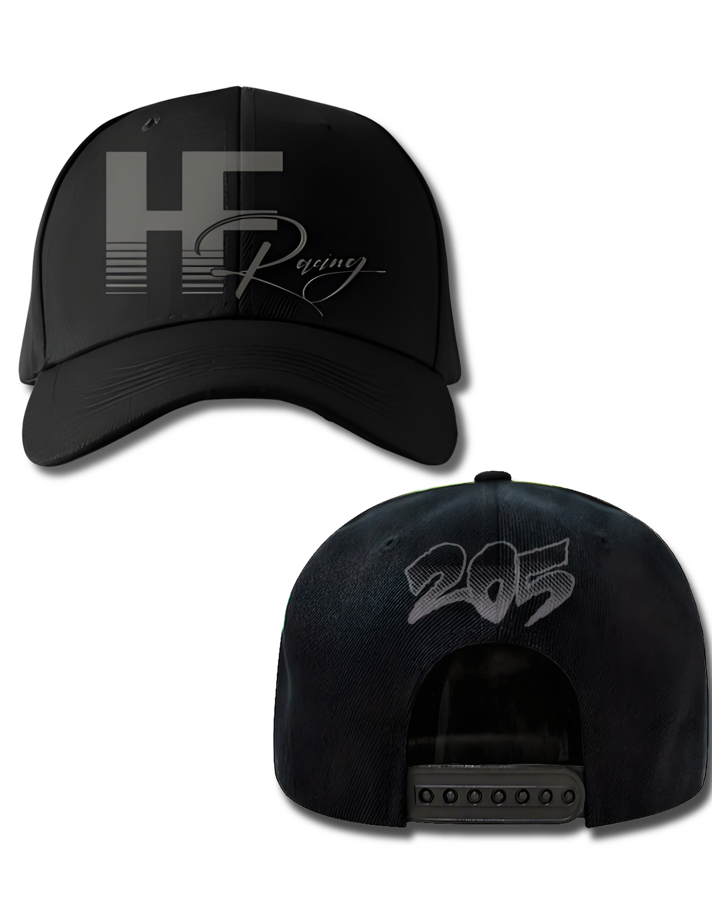 HF Racing Curved Bill snap-back Black Hat