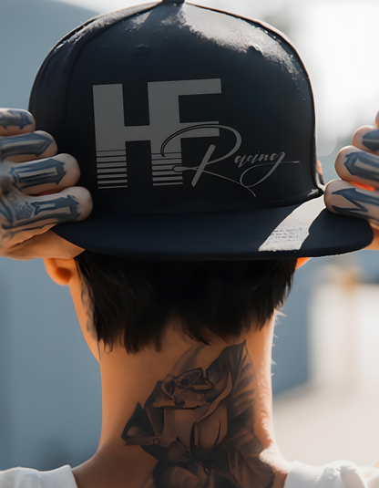 HF Racing Flat Bill black Snap-back