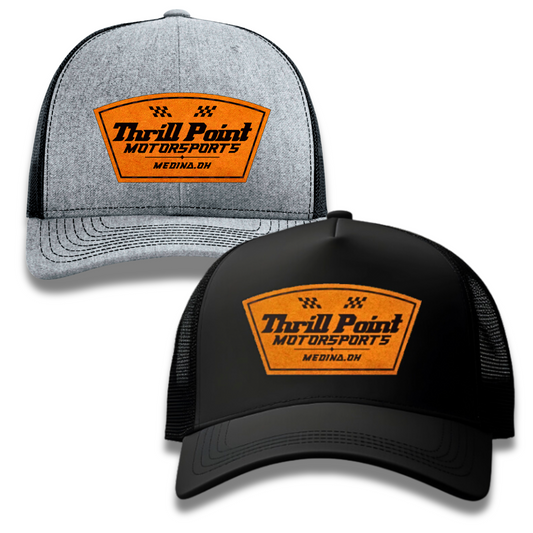 Thrill Point Leather Badge Trucker Hat