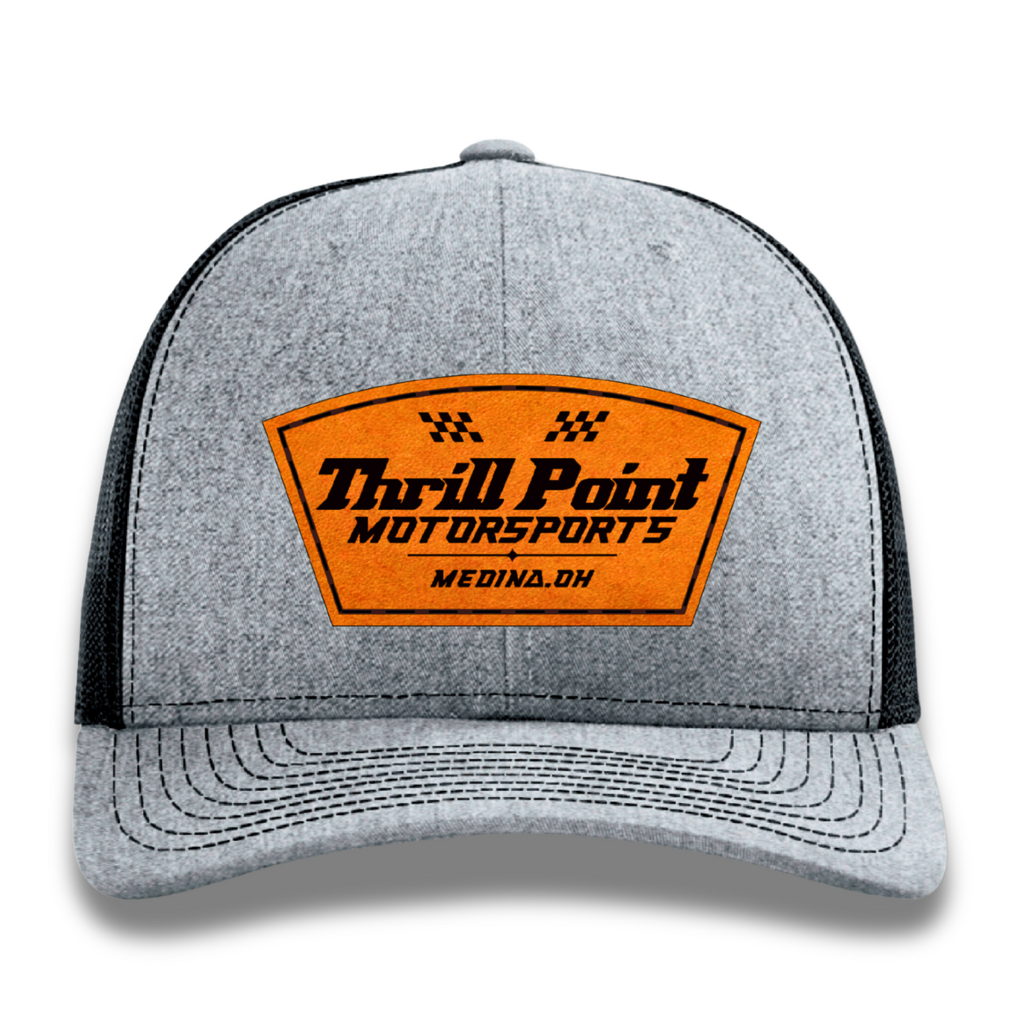 Thrill Point Leather Badge Trucker Hat